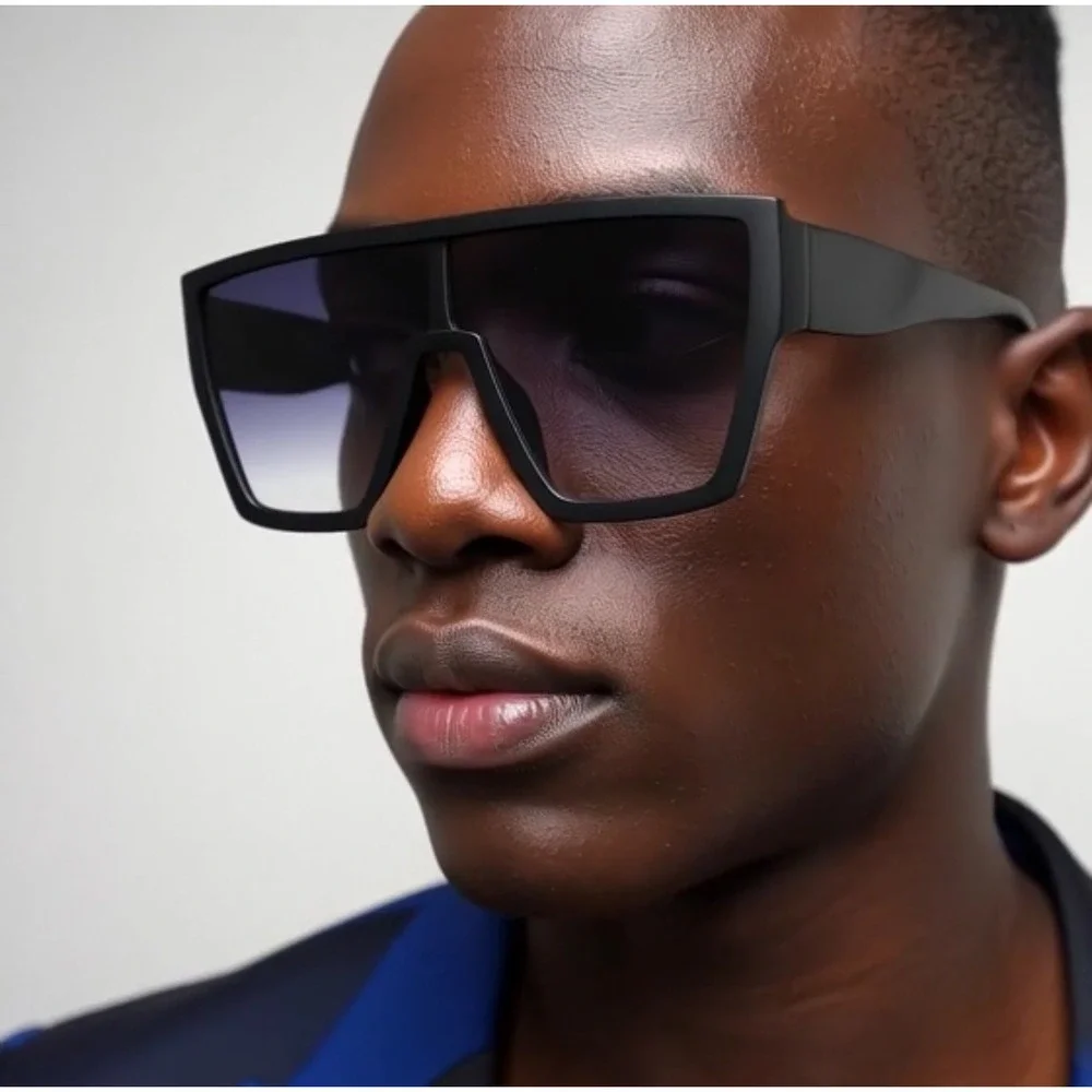 Men Sunglasses Oversized Rectangular Frame‎ Fashion Shades Designer Style Lentes
